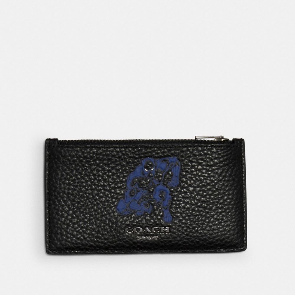 COACH 1848 COACH â”‚ MARVEL ZIP CARD CASE WITH SIGNATURE CANVAS DETAIL AND BLACK PANTHER QB/BLACK MULTI