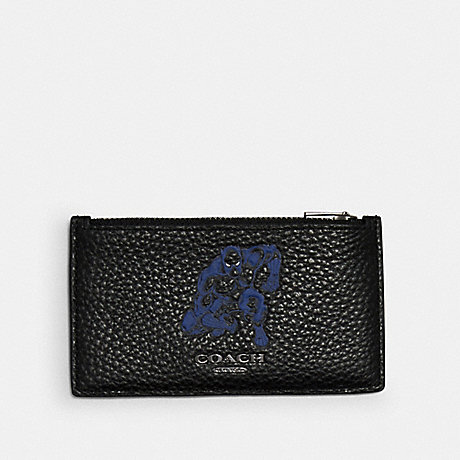 COACH COACH â”‚ MARVEL ZIP CARD CASE WITH SIGNATURE CANVAS DETAIL AND BLACK PANTHER - QB/BLACK MULTI - 1848