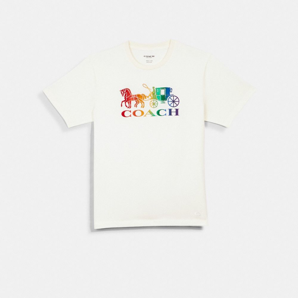 RAINBOW HORSE AND CARRIAGE T-SHIRT - 1875 - WHITE