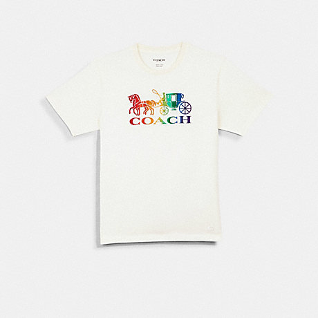COACH 1875 RAINBOW HORSE AND CARRIAGE T-SHIRT WHITE