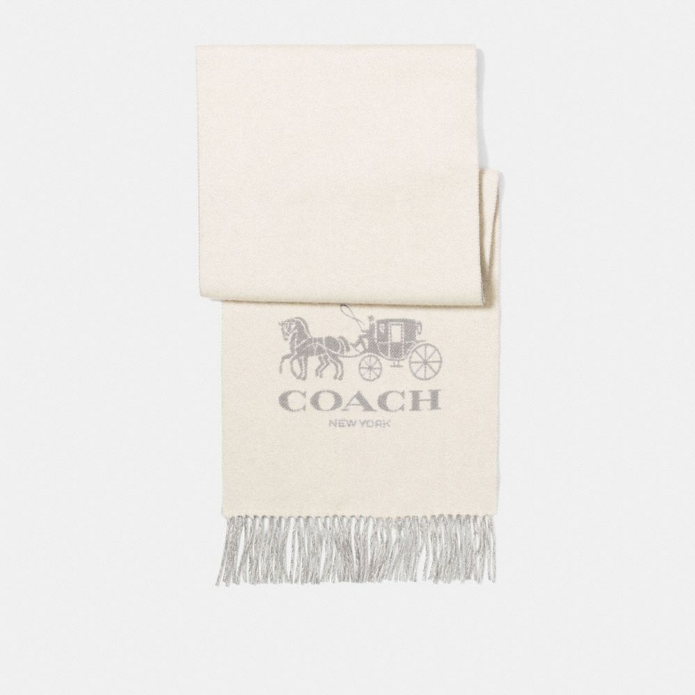 COACH Horse And Carriage Cashmere Muffler - GREY - 18782