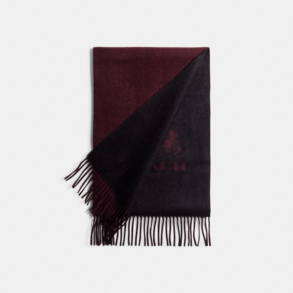 COACH 18782 Horse And Carriage Cashmere Muffler WINE/BLACK