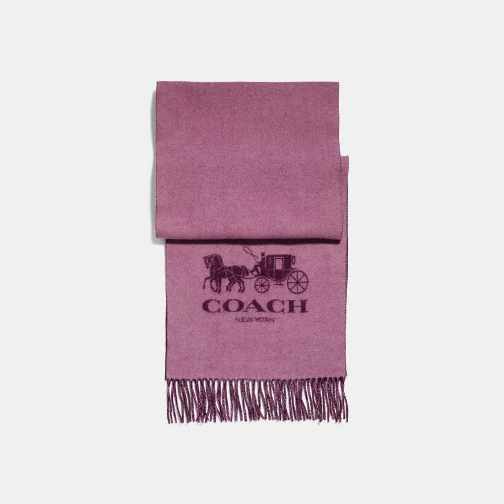 Horse And Carriage Cashmere Muffler - 18782 - ROSE/PLUM