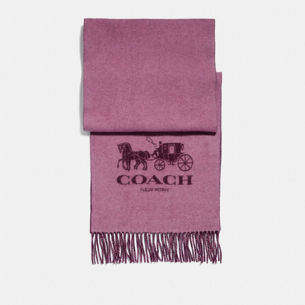 Horse And Carriage Cashmere Muffler - 18782 - ROSE/PLUM