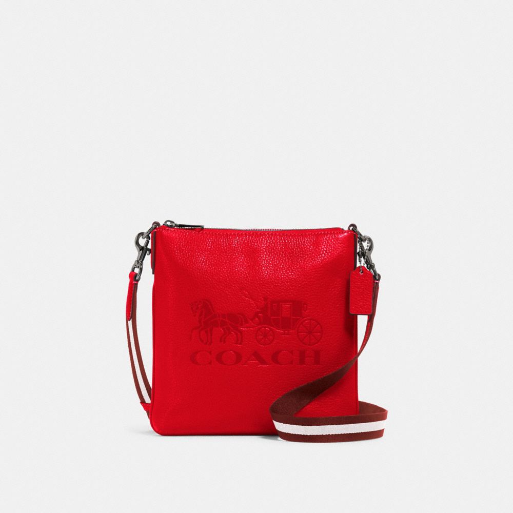 JES SLIM CROSSBODY WITH HORSE AND CARRIAGE - 1897 - QB/MIAMI RED