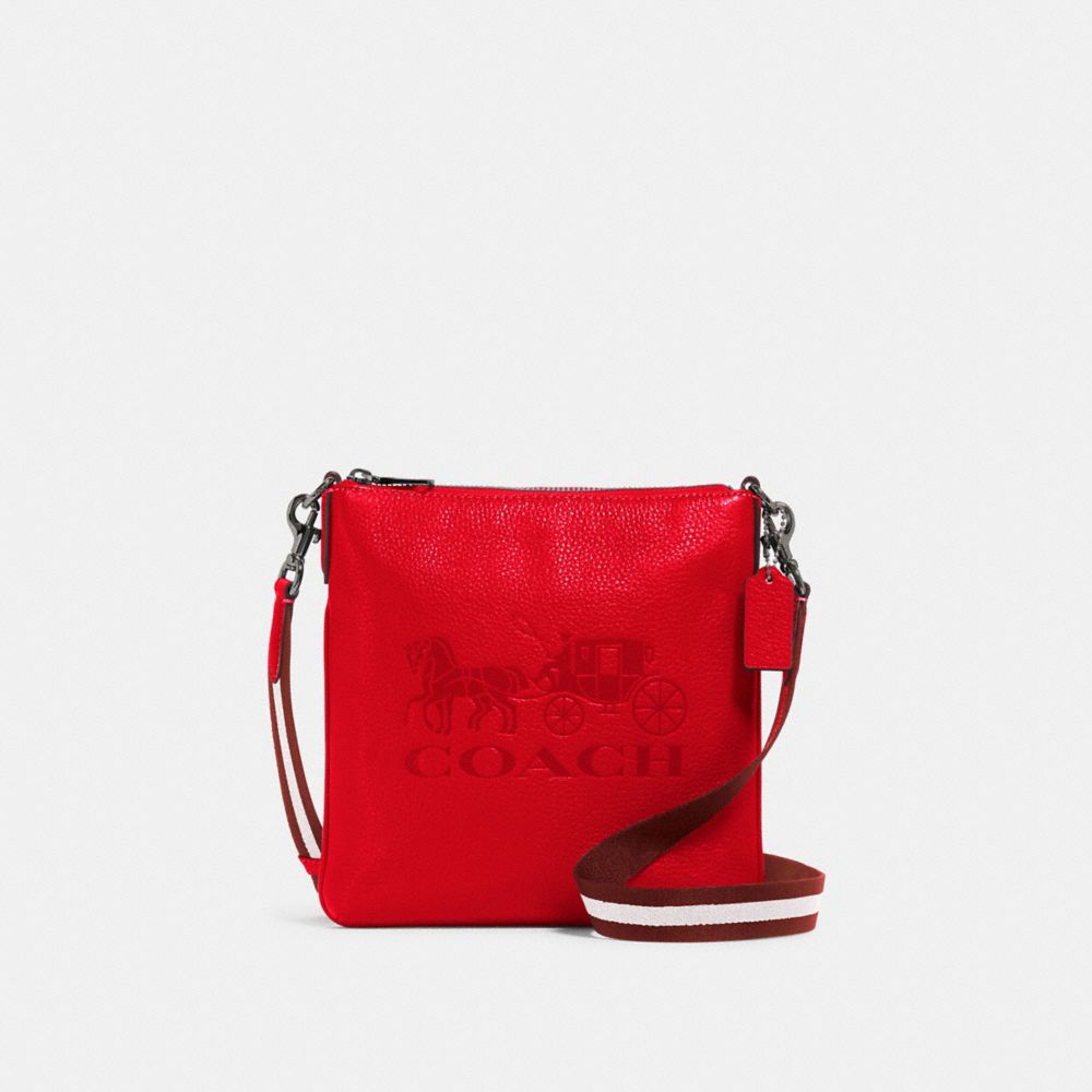 COACH 1897 JES SLIM CROSSBODY WITH HORSE AND CARRIAGE QB/MIAMI RED