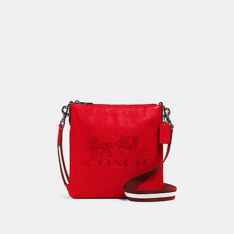 COACH 1897 JES SLIM CROSSBODY WITH HORSE AND CARRIAGE QB/MIAMI RED