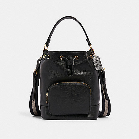 COACH JES DRAWSTRING BUCKET BAG WITH HORSE AND CARRIAGE - IM/BLACK - 1898