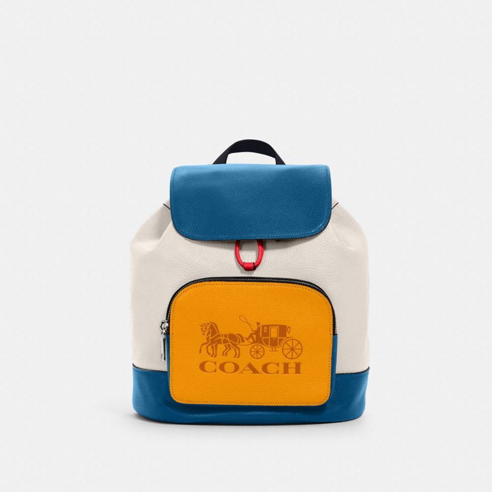 JES BACKPACK IN COLORBLOCK WITH HORSE AND CARRIAGE - 1900 - SV/CHALK MULTI