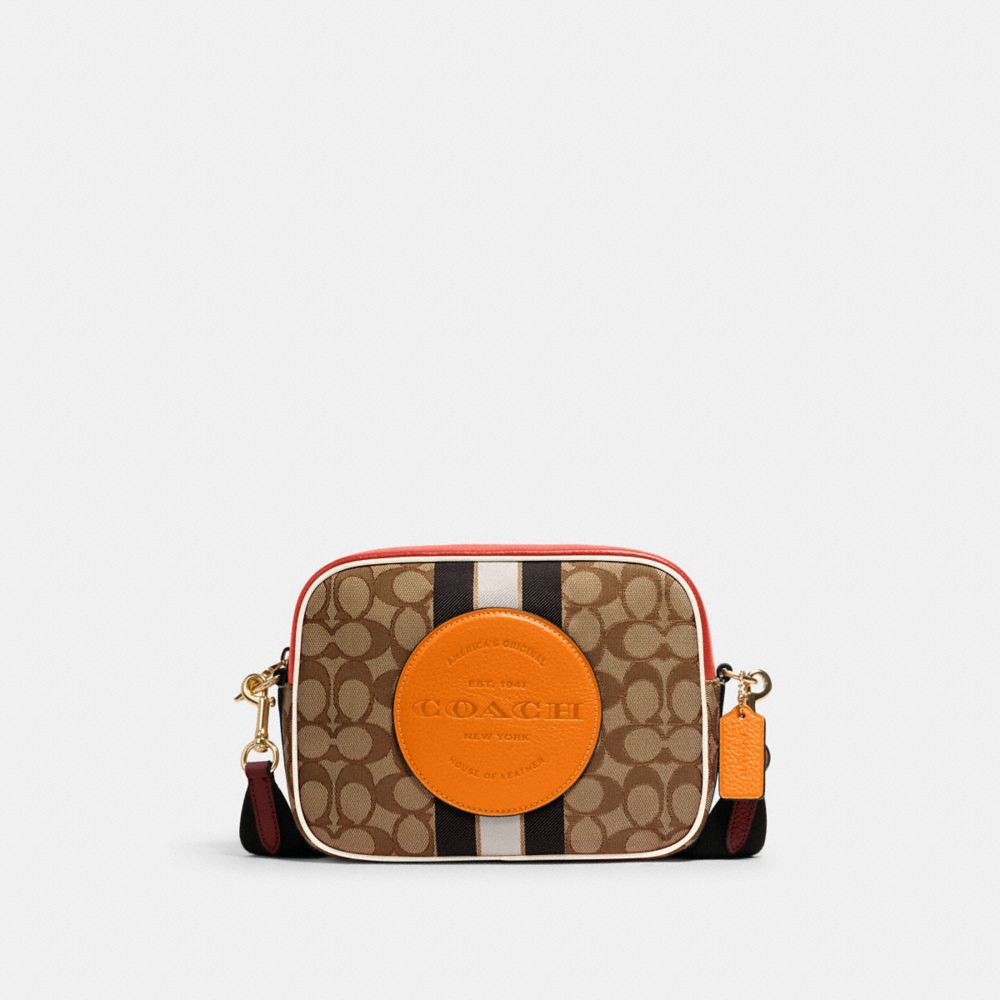 COACH 1912 - DEMPSEY CAMERA BAG IN SIGNATURE JACQUARD WITH STRIPE AND COACH PATCH IM/KHAKI SUNBEAM MULTI