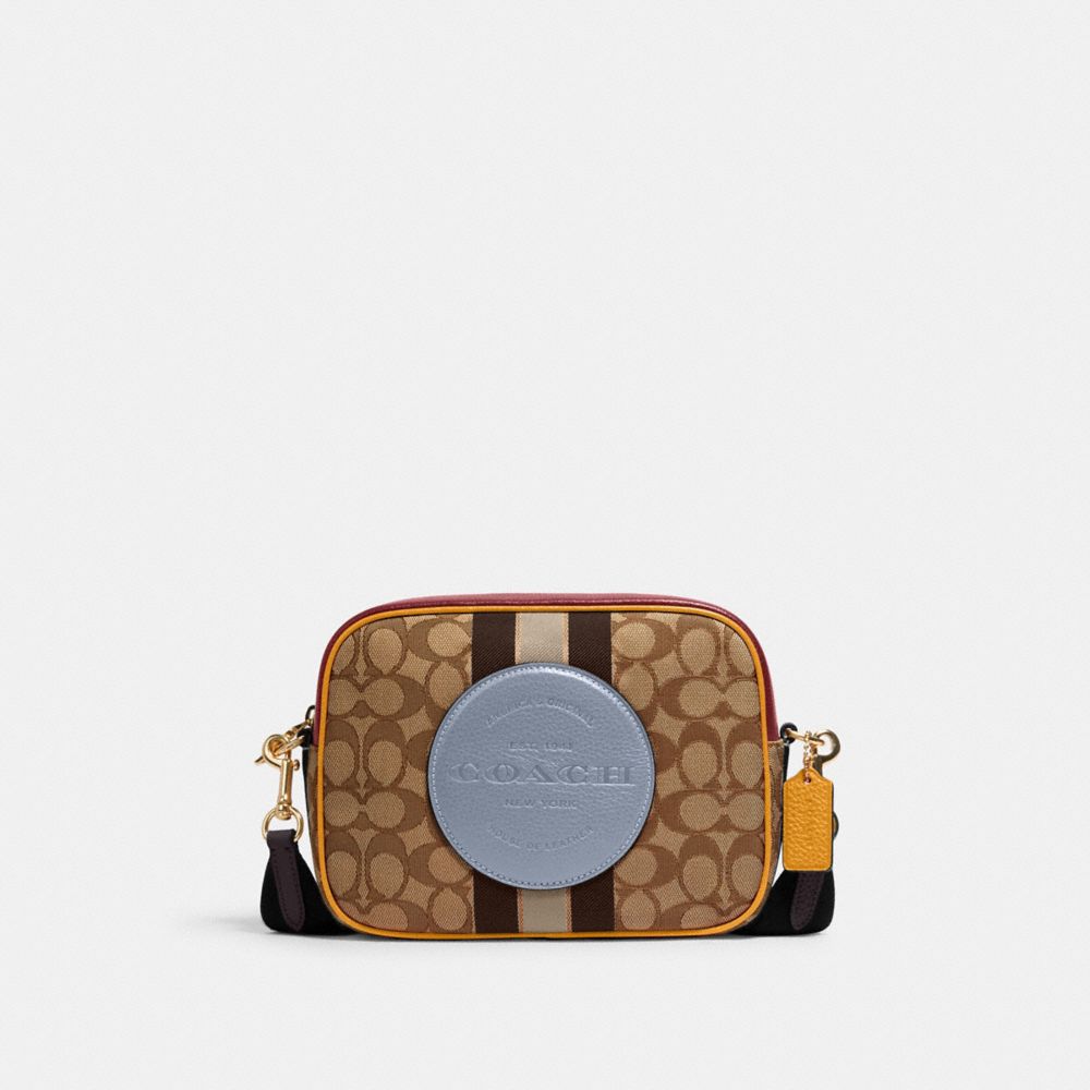 COACH DEMPSEY CAMERA BAG IN SIGNATURE JACQUARD WITH STRIPE AND COACH PATCH - IM/KHAKI/MIST MULTI - 1912