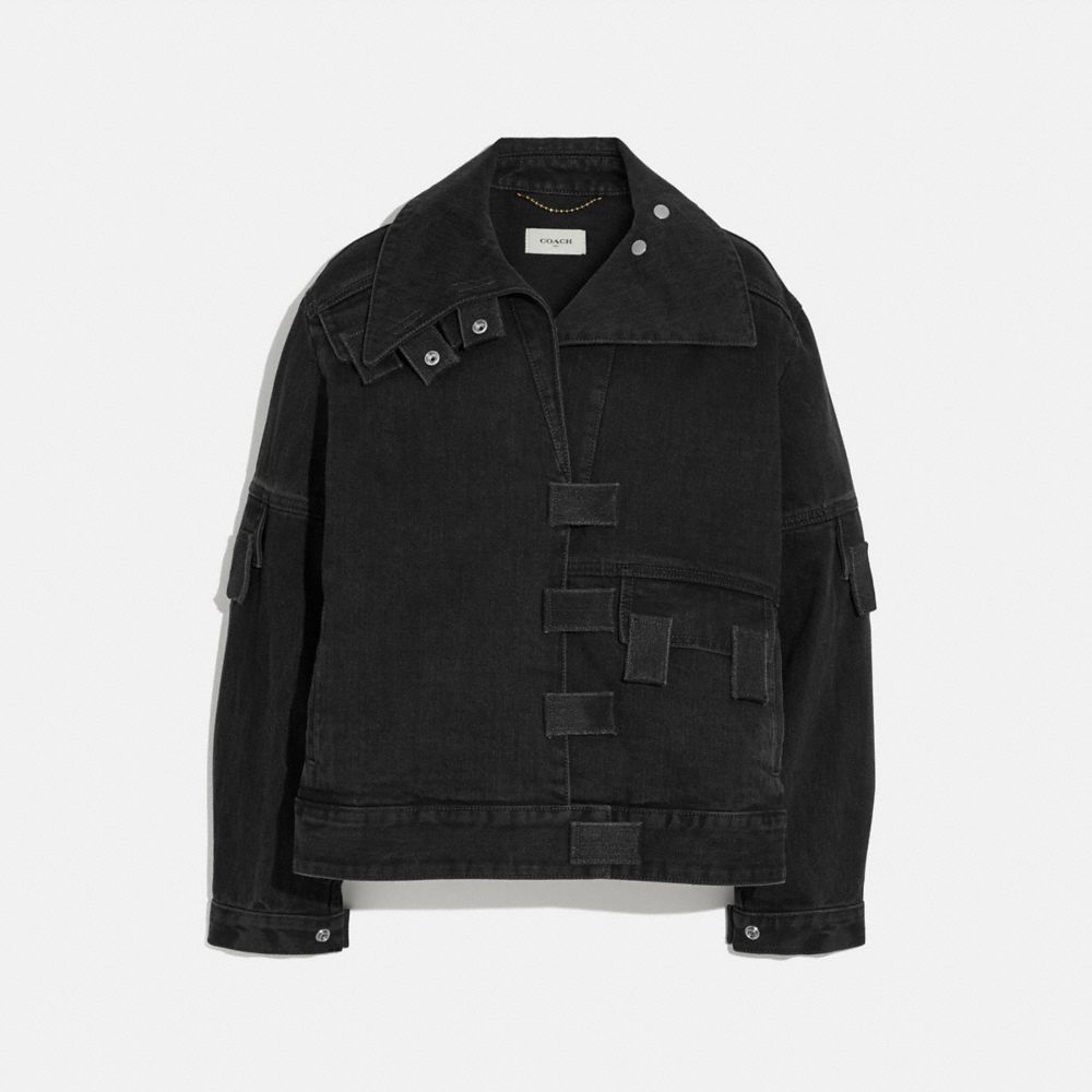 COACH 1922 Multi Tab Denim Jacket BLACK