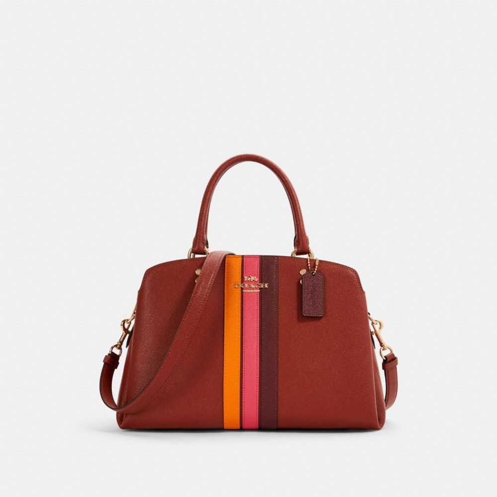 LILLIE CARRYALL WITH VARSITY STRIPE - 1945 - IM/TERRACOTTA/ELCTRC PNK MULTI