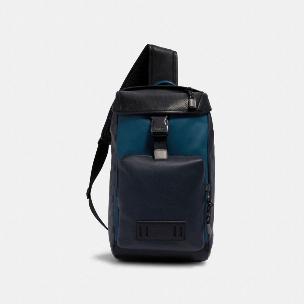 COACH 1949 Ranger Pack With Signature Canvas Pieced Patchwork QB/NAVY/REEF BLUE MULTI