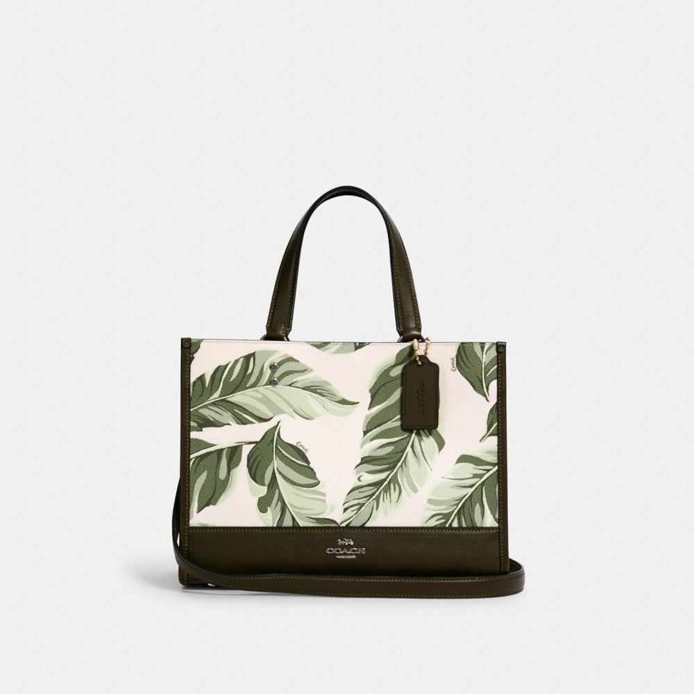 COACH 1952 Dempsey Carryall With Banana Leaves Print SV/CARGO GREEN CHALK MULTI