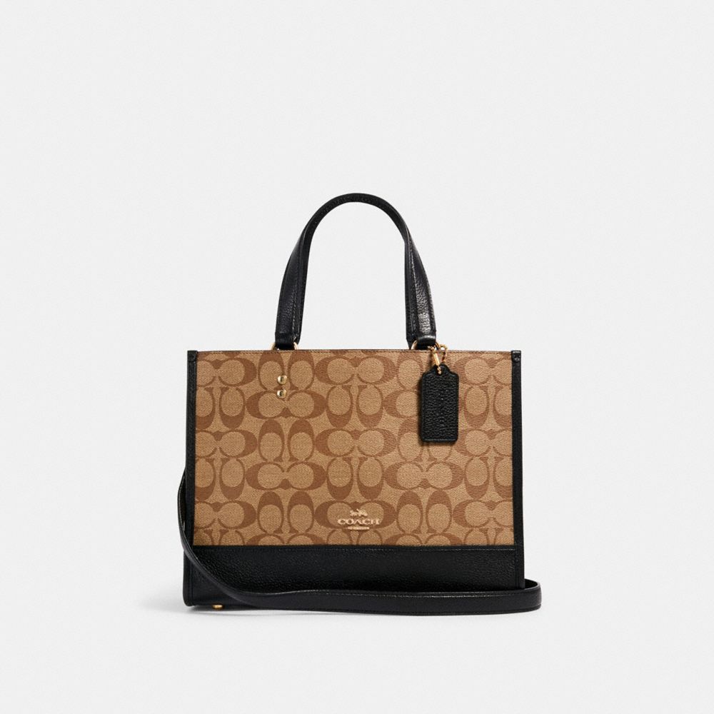 COACH DEMPSEY CARRYALL IN SIGNATURE CANVAS - IM/KHAKI/BLACK - 1955