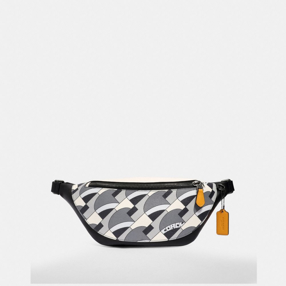 WARREN BELT BAG WITH DECO BRIDGE GEO PRINT - 1977 - QB/GREY CHALK