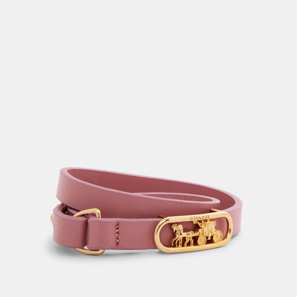 HORSE AND CARRIAGE CUT OUT BRACELET - GD/TRUE PINK - COACH 1983