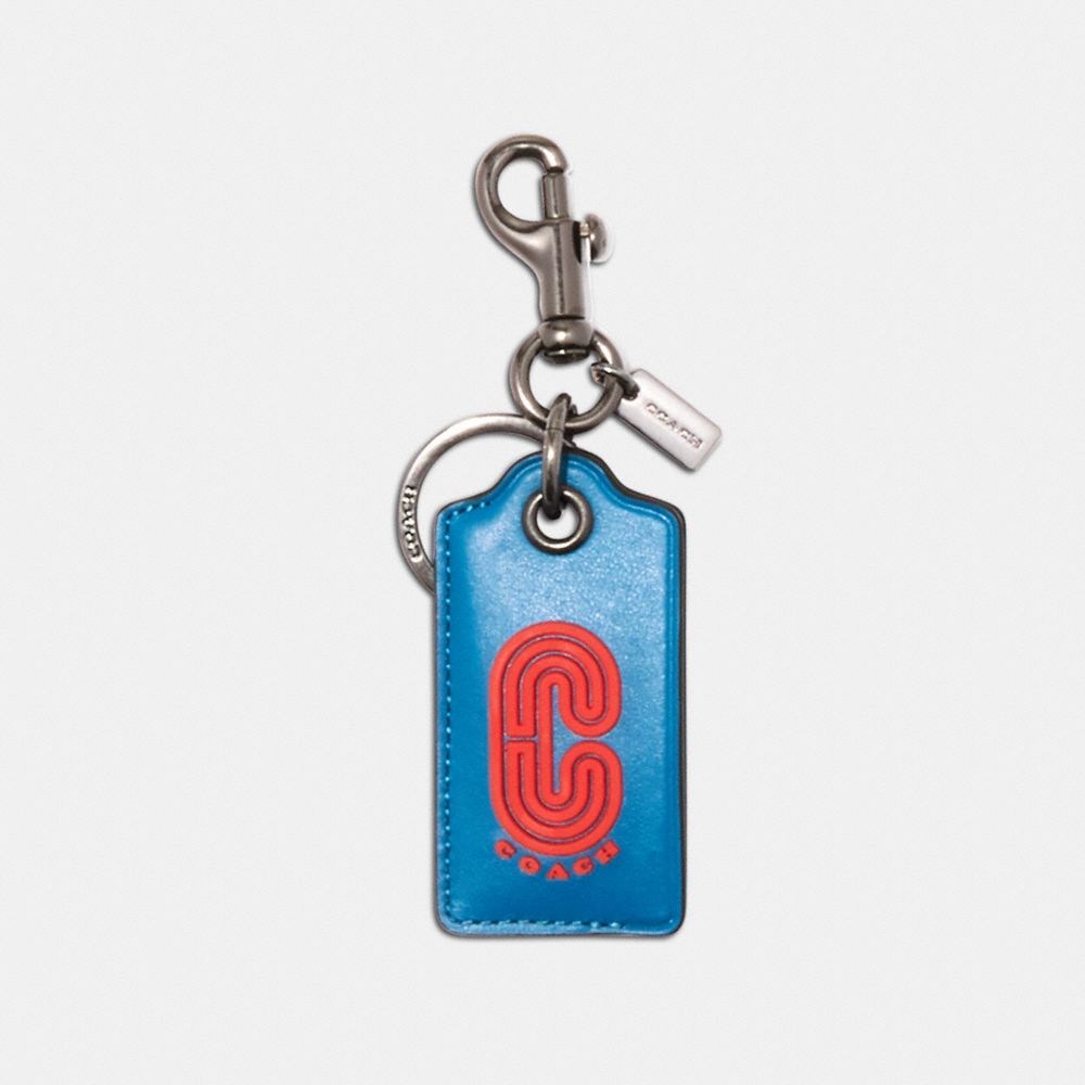 BOTTLE OPENER KEY FOB IN COLORBLOCK WITH COACH PATCH - 2024 - QB/MIAMI RED BLUE JAY