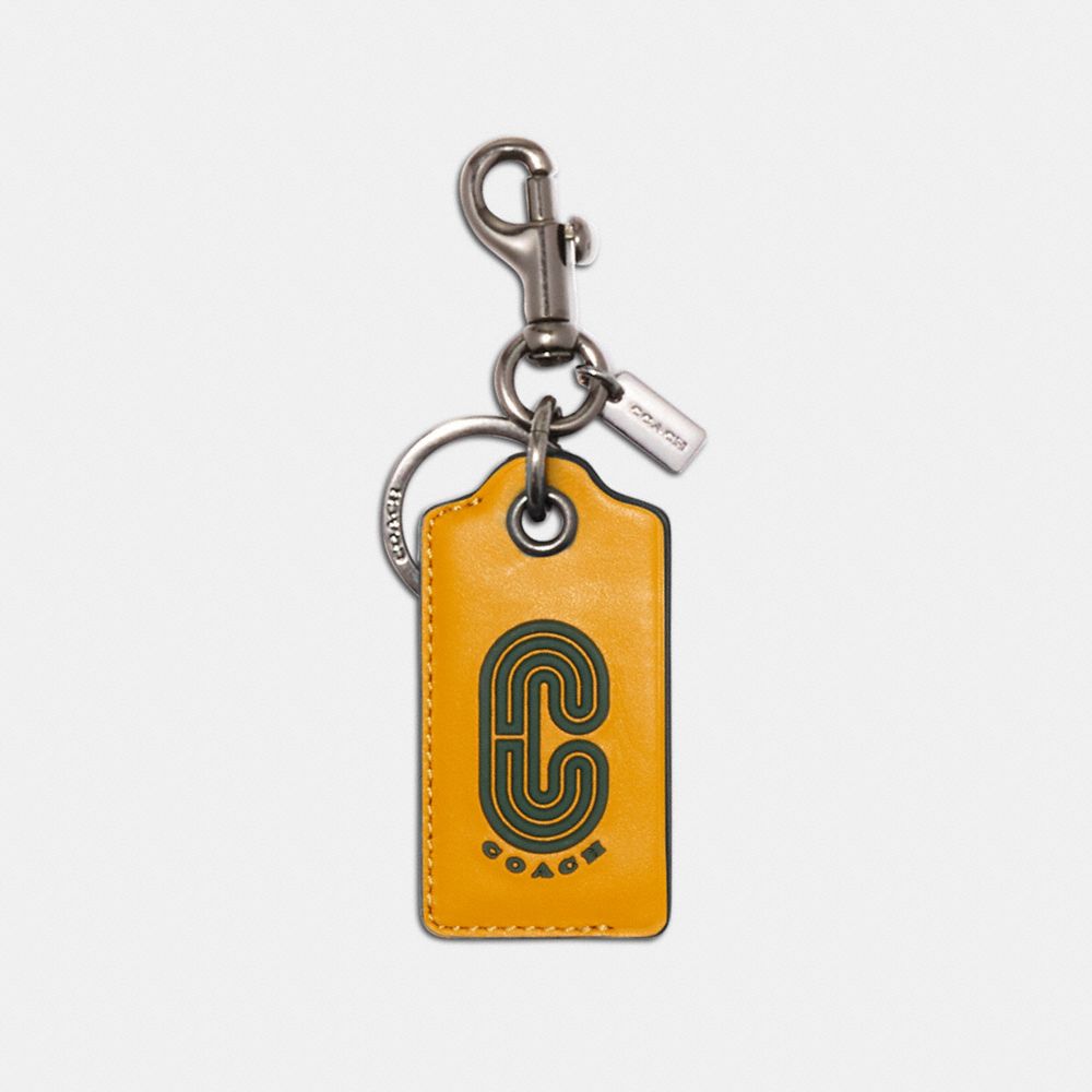 COACH 2024 BOTTLE OPENER KEY FOB IN COLORBLOCK WITH COACH PATCH QB/TUMERIC DARK CLOVER