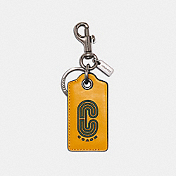 COACH 2024 Bottle Opener Key Fob In Colorblock With Coach Patch QB/TUMERIC DARK CLOVER