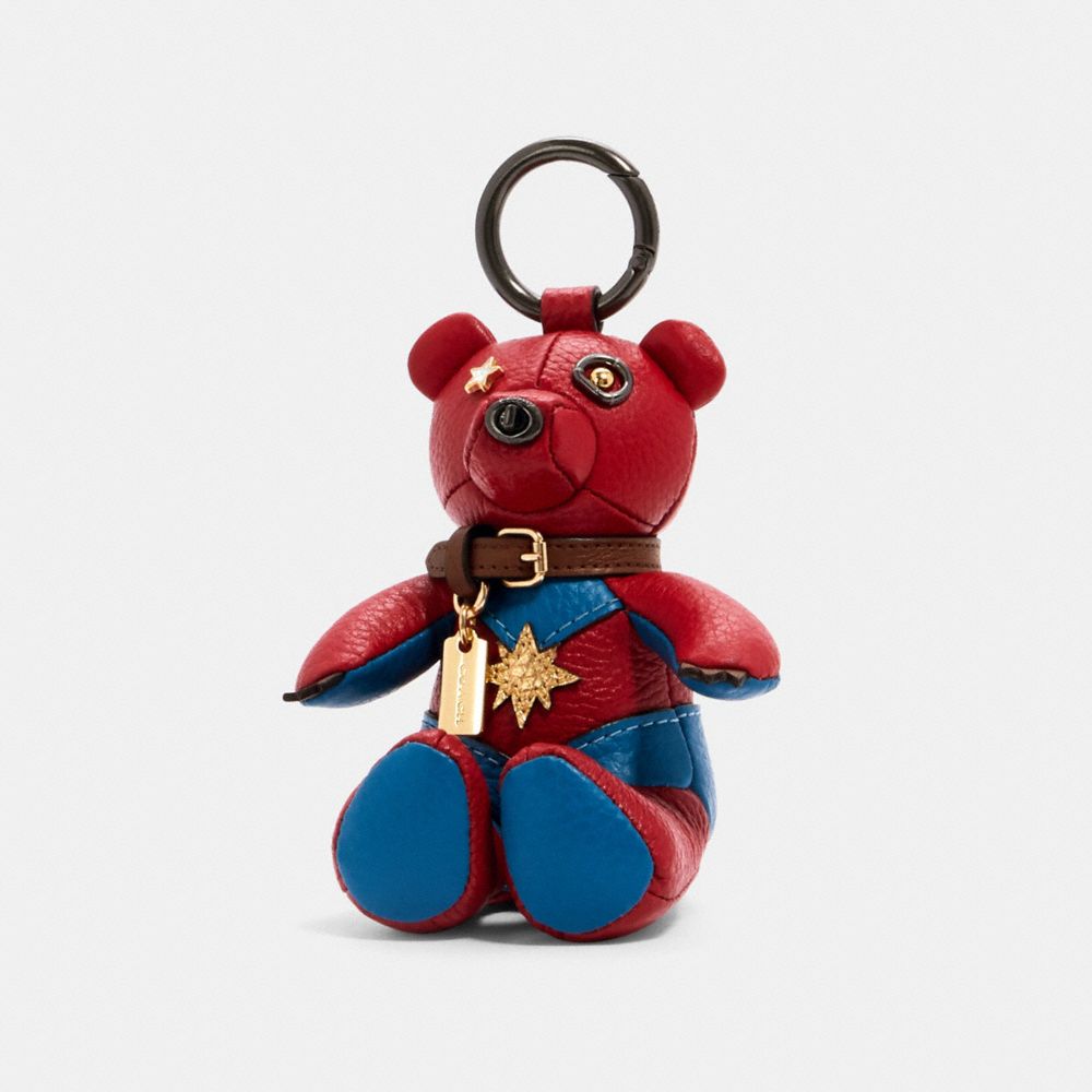 COACH COACH â”‚ MARVEL CAROL DANVERS COLLECTIBLE BEAR BAG CHARM - IM/METALLIC NAVY - 2045