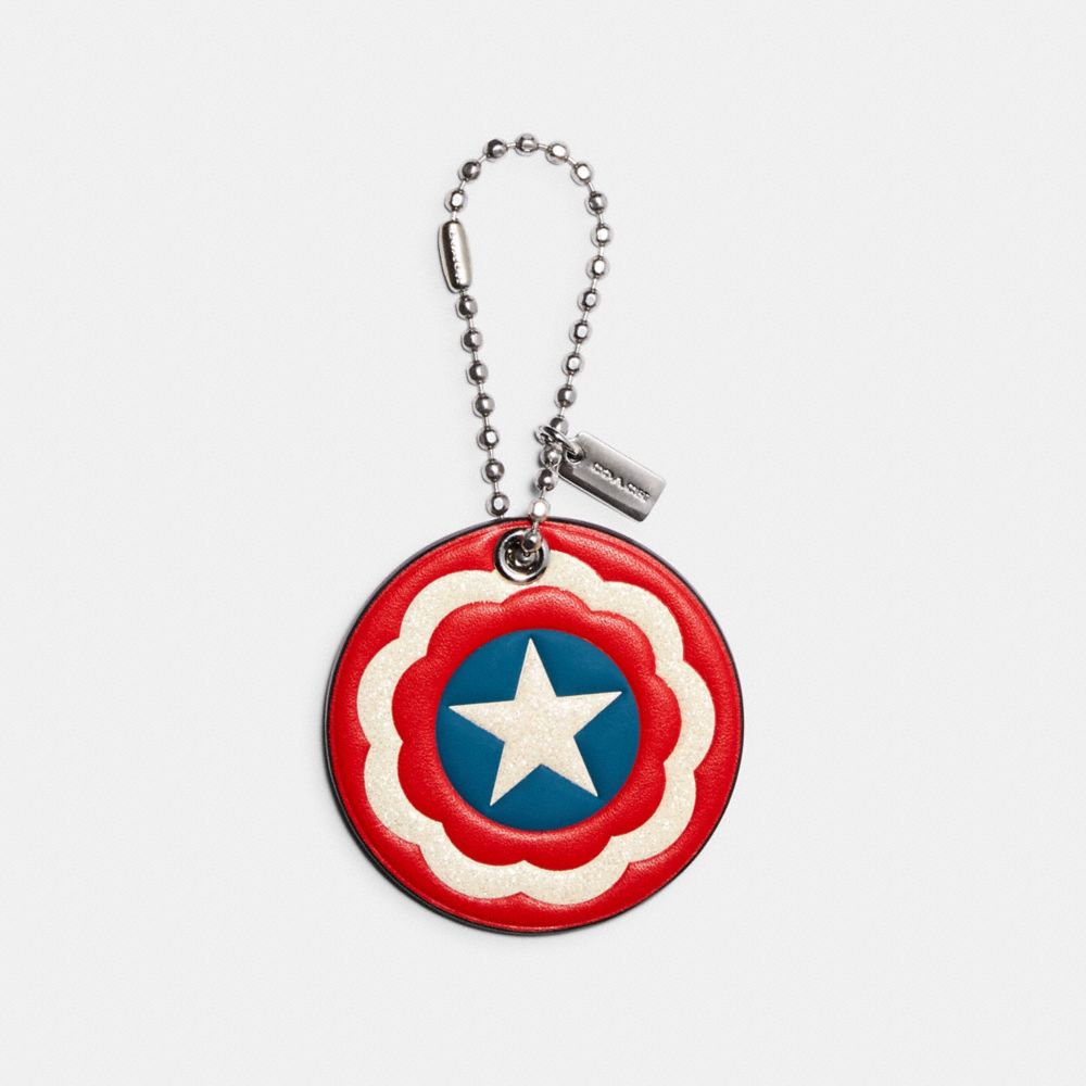 COACH â”‚ MARVEL CAPTAIN AMERICA SHIELD HANGTAG - 2048 - SV/MIDNIGHT NAVY/RED