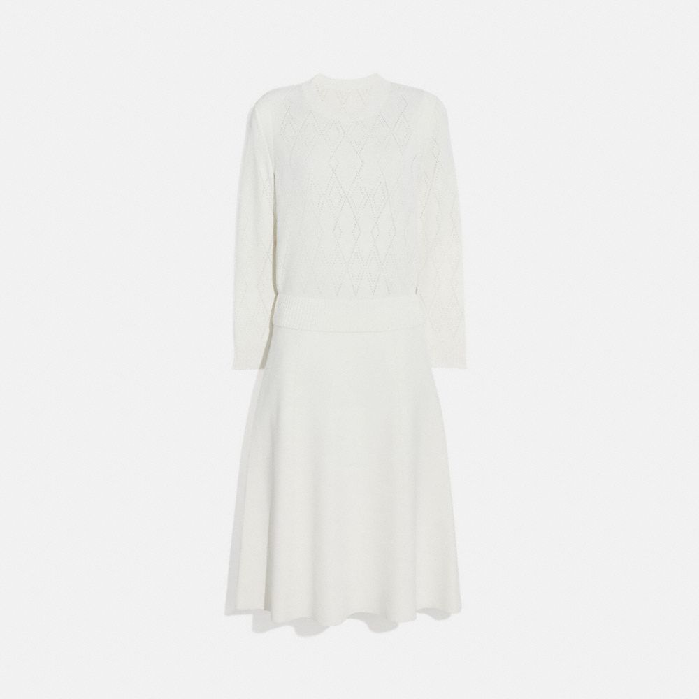 OPEN KNIT DRESS - CREAM - COACH 2174