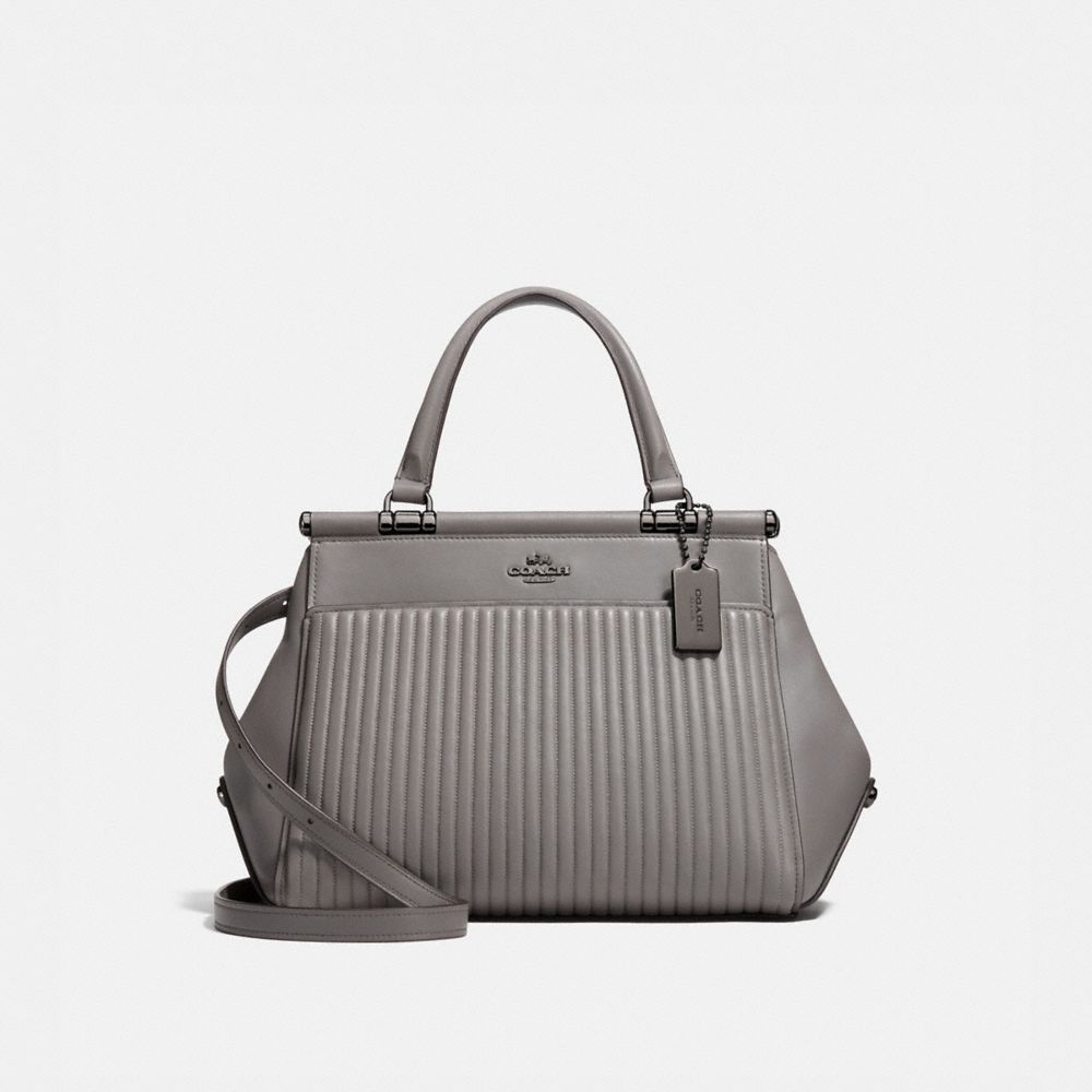 COACH 22728 - GRACE BAG WITH QUILTING HEATHER GREY/DARK GUNMETAL