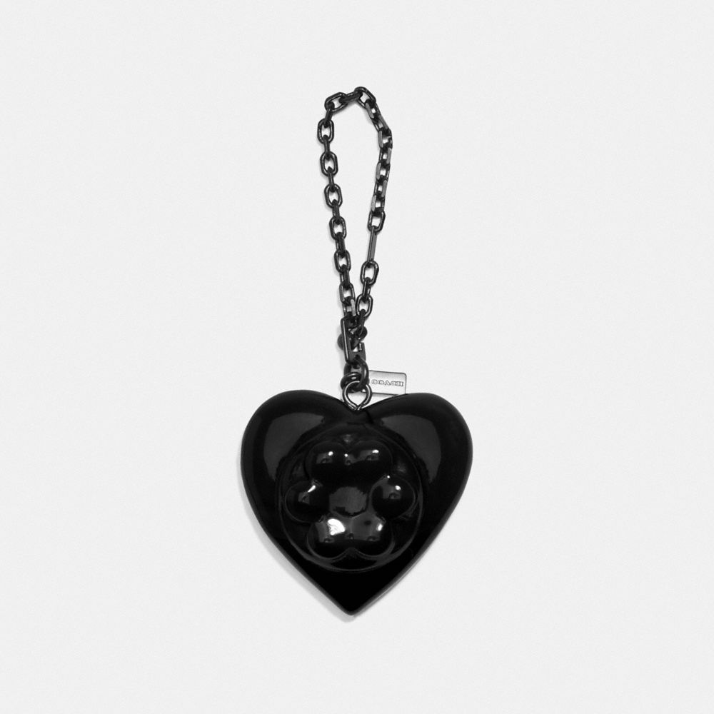 COACH X RICHARD BERNSTEIN JELLO HEART BAG CHARM - V5/BLACK - COACH 227