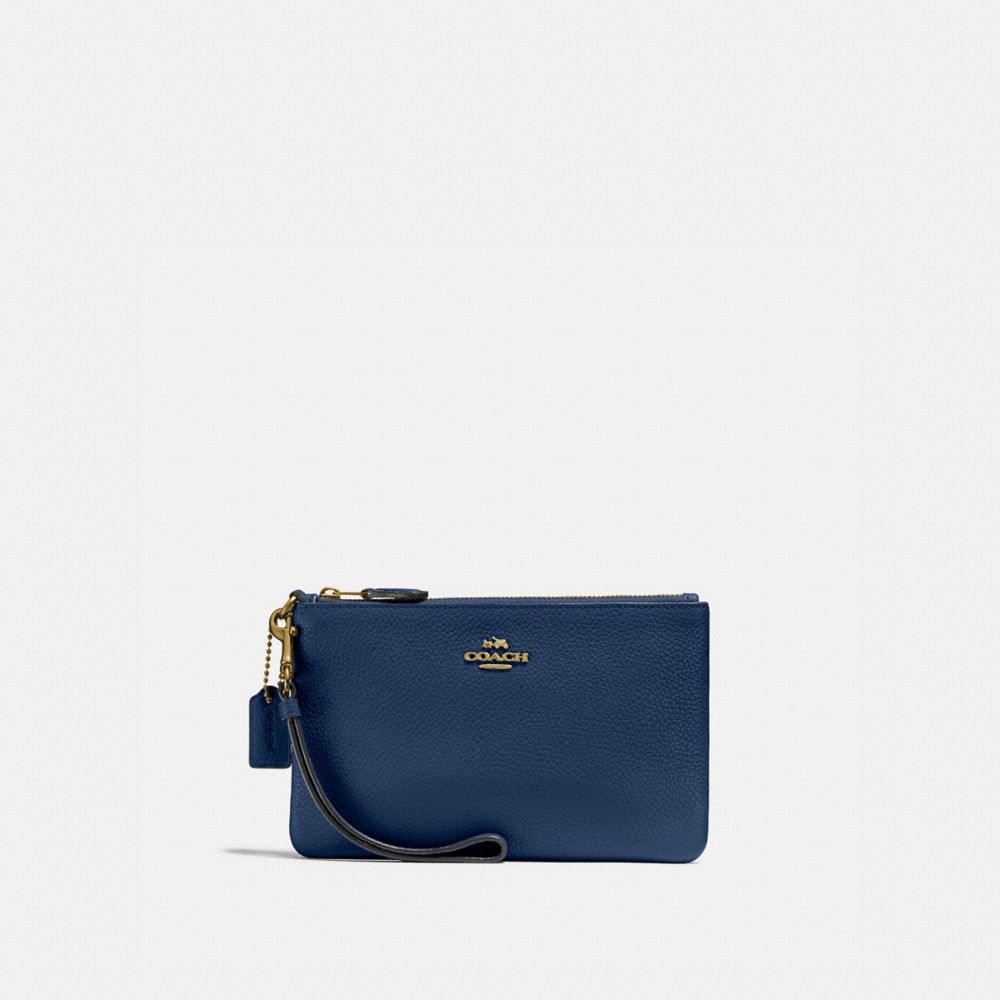 COACH 22952 - SMALL WRISTLET - BRASS/DEEP BLUE | COACH NEW-ARRIVALS