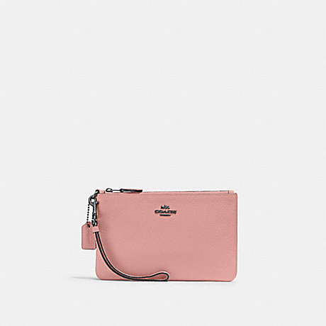 COACH 22952 Small Wristlet Pewter/Carnation