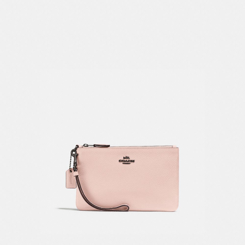 COACH 22952 Small Wristlet Pewter/Powder Pink