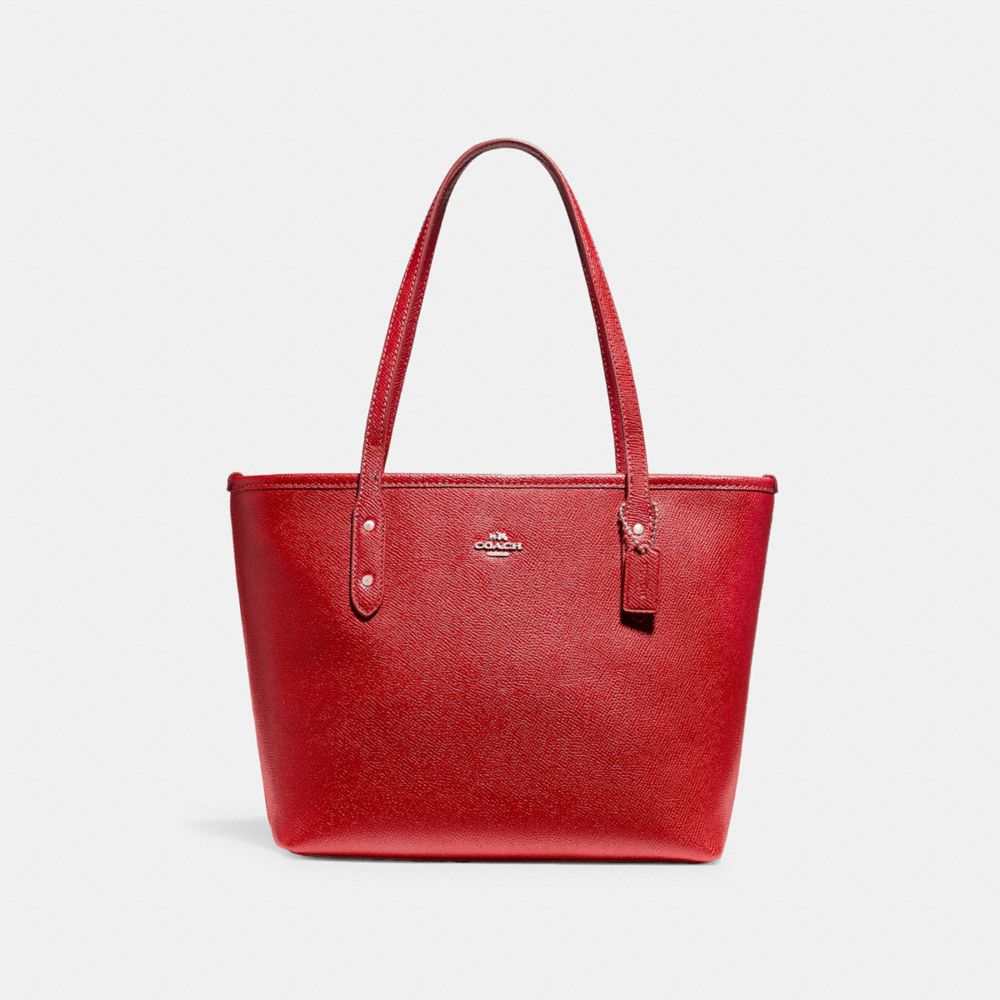 COACH MINI CITY ZIP TOTE - SV/TRUE RED - 22967