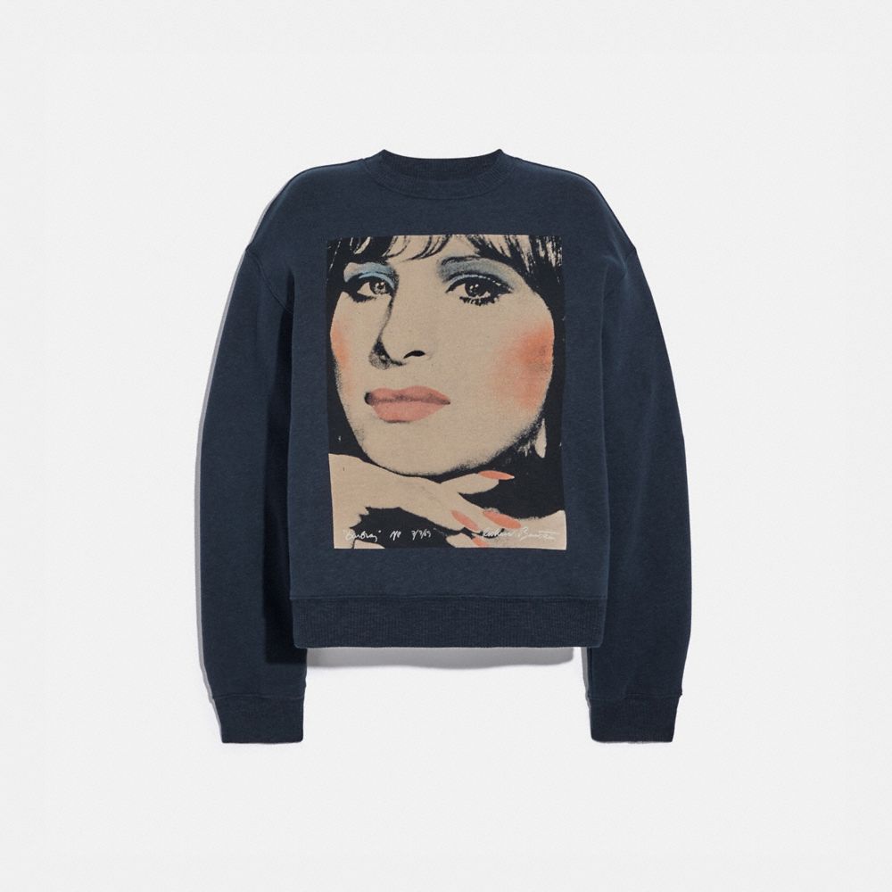 COACH 2296 - COACH X RICHARD BERNSTEIN SWEATSHIRT WITH BARBRA STREISAND DARK GREY