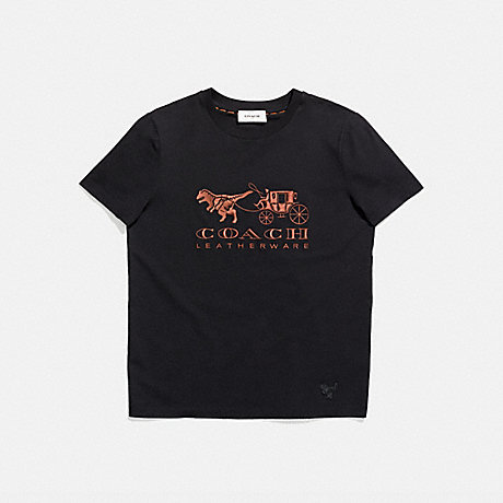 COACH REXY AND CARRIAGE T-SHIRT - BLACK - 23011