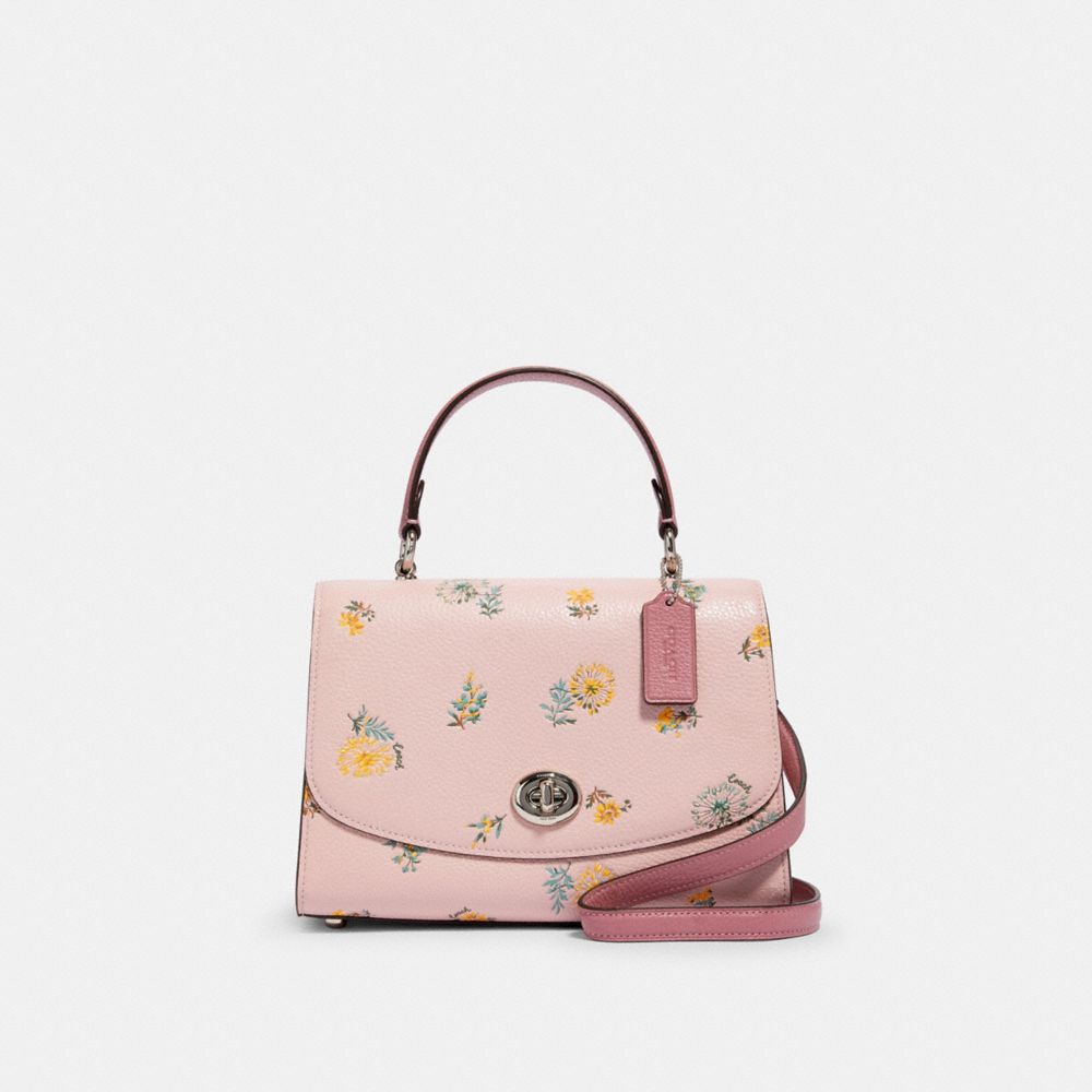 COACH 2303 Tilly Top Handle With Dandelion Floral Print SV/BLOSSOM GREEN MULTI