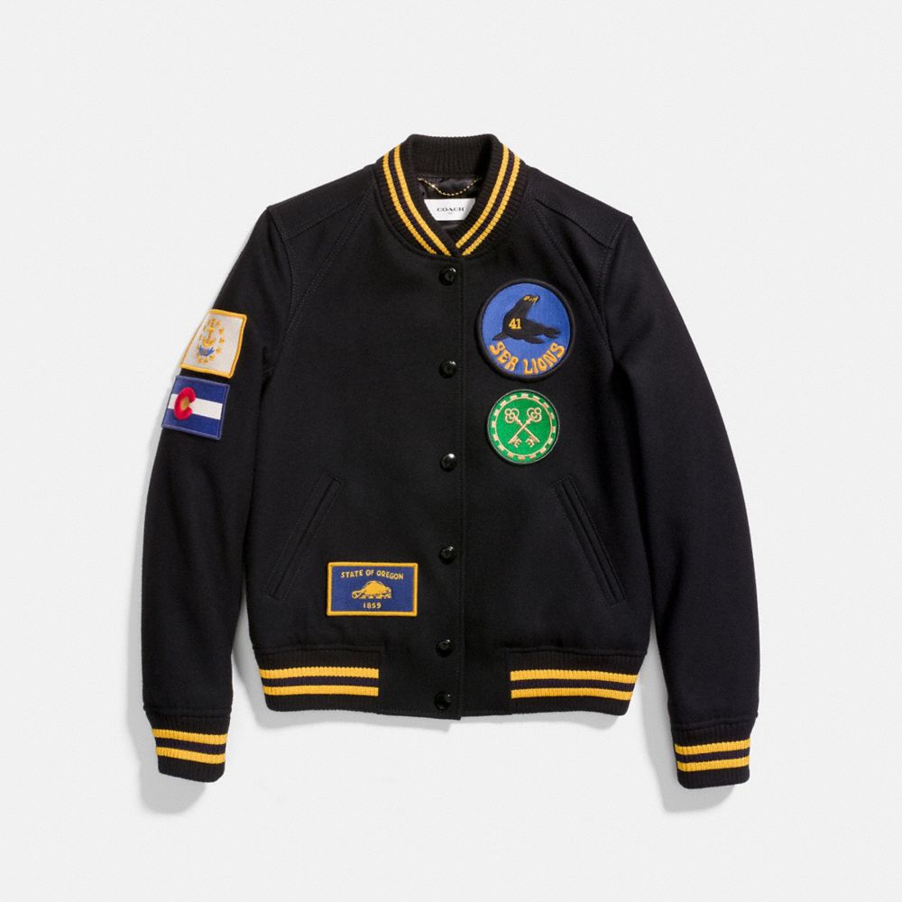 COACH MILITARY PATCH VARSITY JACKET - ONE COLOR - 23052
