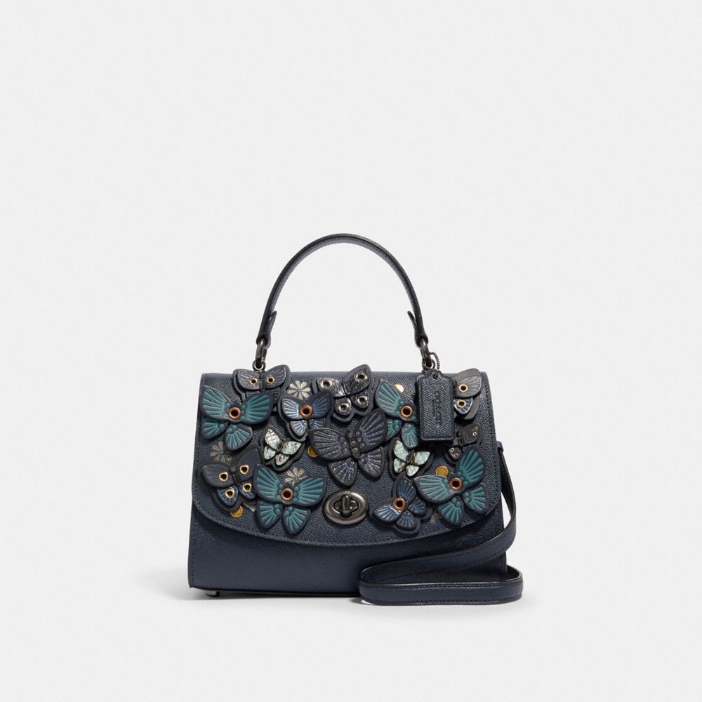 COACH 2307 Tilly Top Handle With Butterfly Applique QB/MIDNIGHT