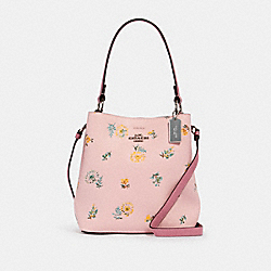 SMALL TOWN BUCKET BAG WITH DANDELION FLORAL PRINT - SV/BLOSSOM GREEN MULTI - COACH 2310