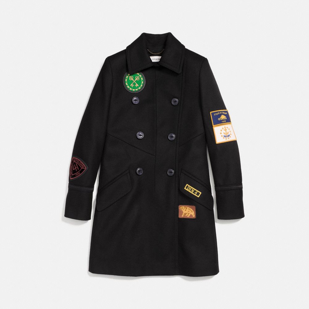 MILITARY PATCH NAVAL COAT - 23152 - BLACK