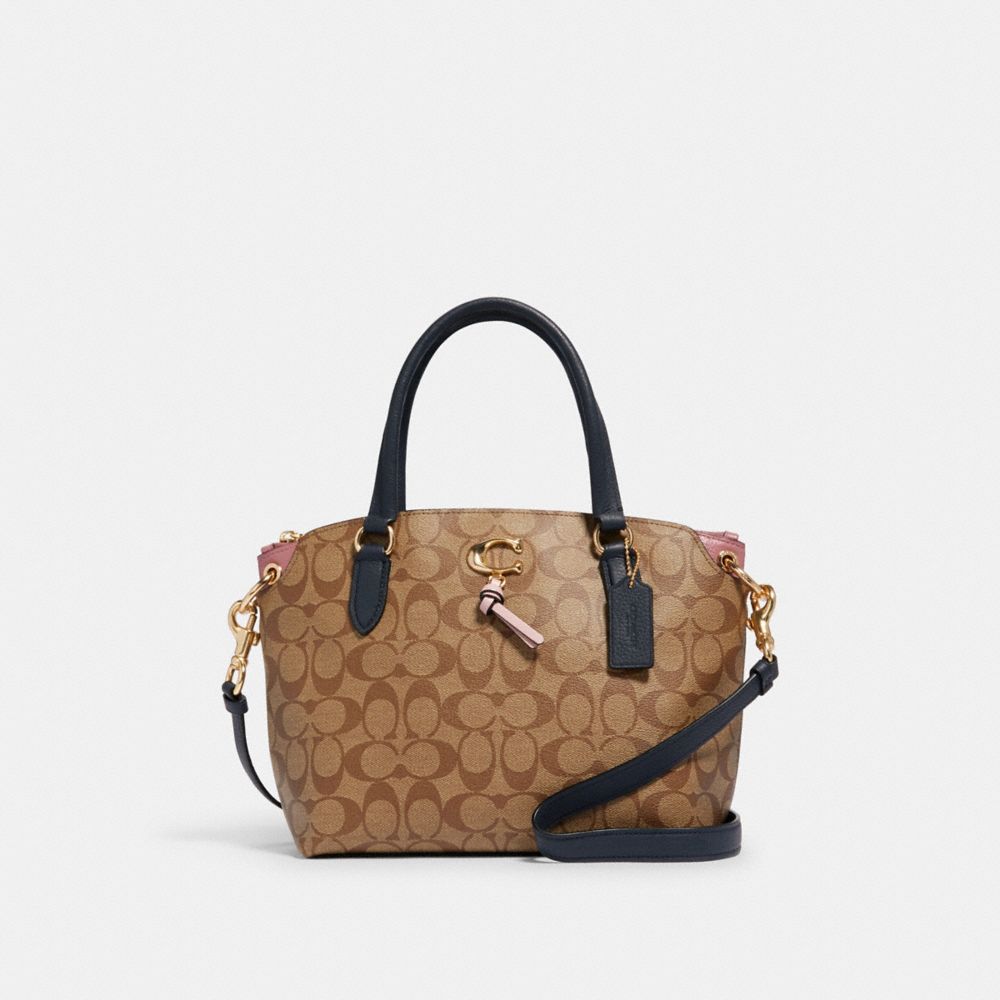 COACH REMI SATCHEL IN SIGNATURE CANVAS - IM/KHAKI/ MIDNIGHT MULTI - 2318