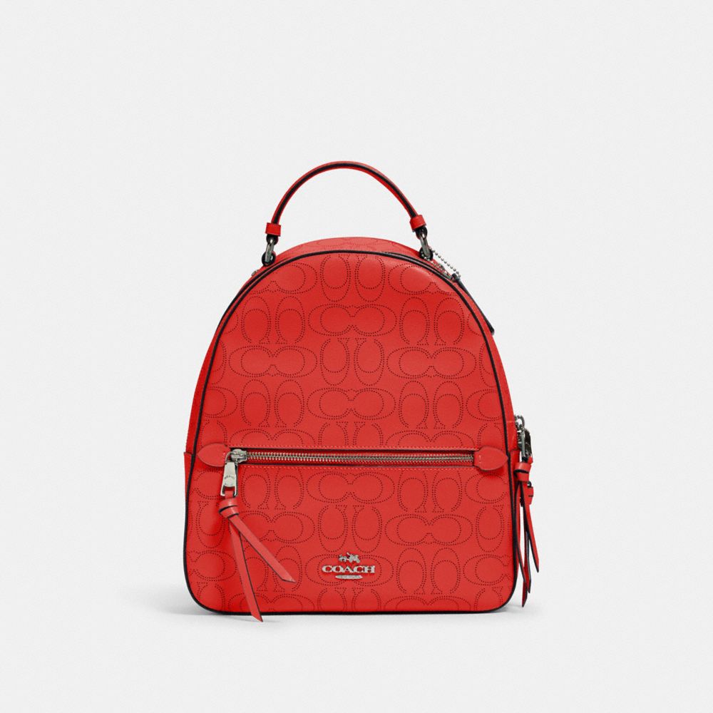 JORDYN BACKPACK IN SIGNATURE LEATHER - 2322 - QB/MIAMI RED