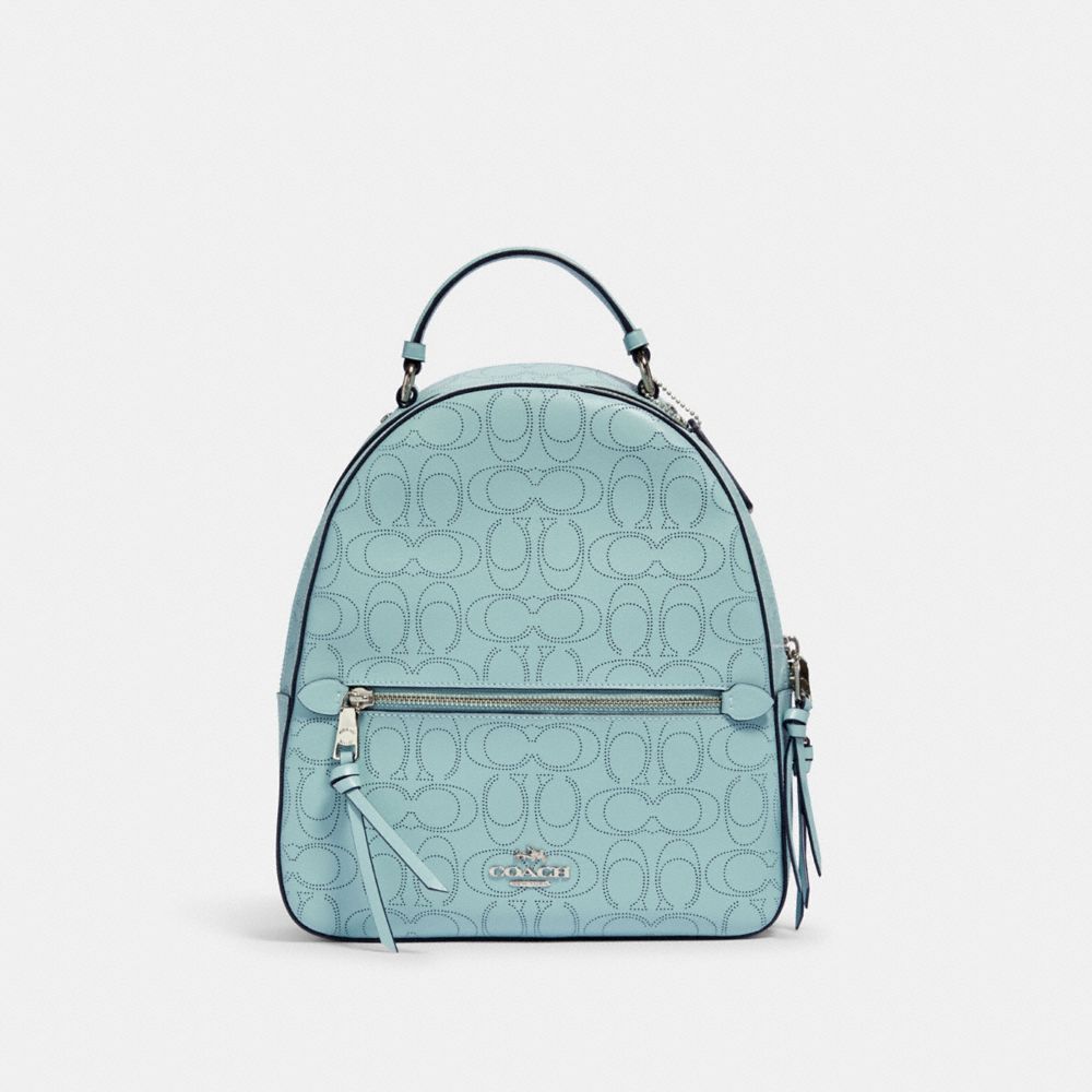 COACH 2322 JORDYN BACKPACK IN SIGNATURE LEATHER SV/SEAFOAM