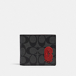 COACH 232 3-in-wallet In Signature Canvas With Coach Patch QB/SPORT RED CHARCOAL
