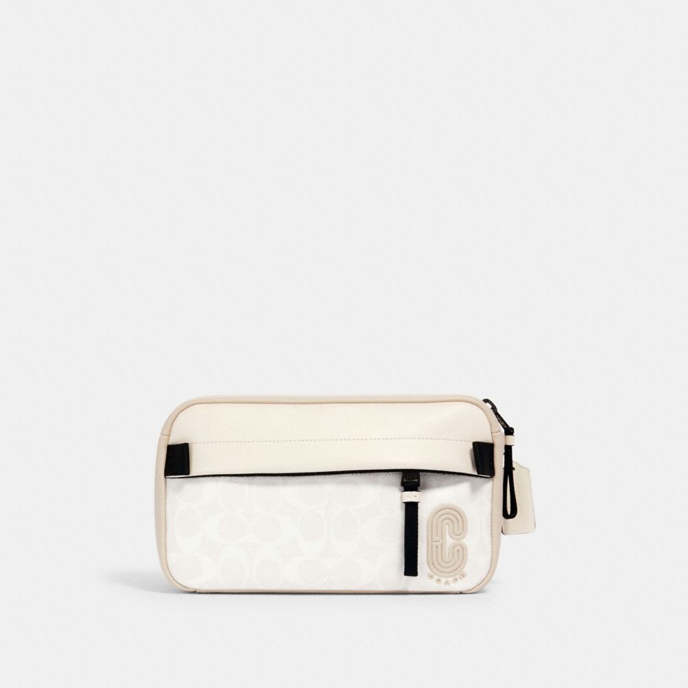 COACH EDGE BELT BAG IN SIGNATURE CANVAS - QB/CHALK STEAM - 2339