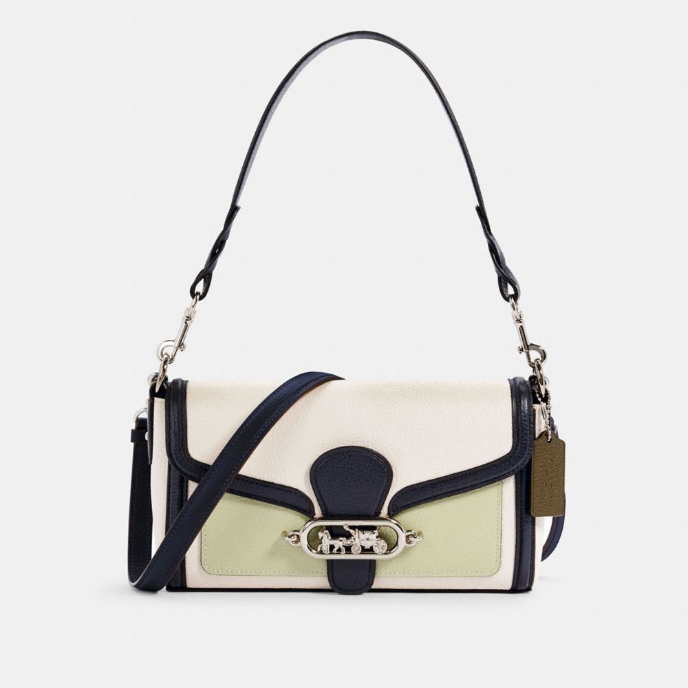 JADE SHOULDER BAG IN COLORBLOCK - 2341 - SV/CHALK PALE GREEN MULTI