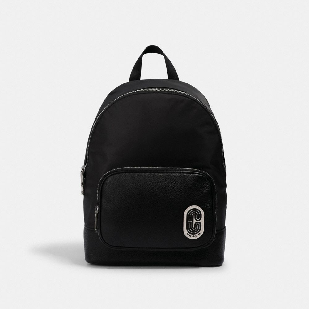 COACH COURT BACKPACK WITH COACH PATCH - SV/BLACK - 2348