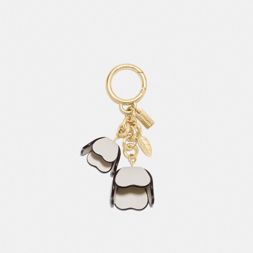 COACH ESSENTIAL TEA ROSE BAG CHARM - CHALK/GOLD - 23539