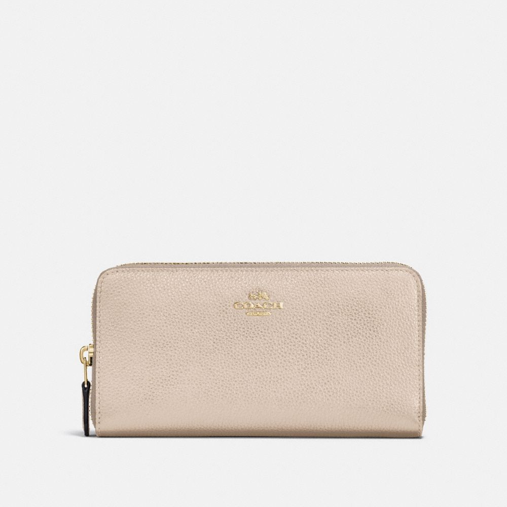 COACH 23554 - ACCORDION ZIP WALLET PLATINUM/LIGHT GOLD